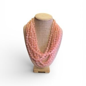 Vintage MultiStrand Pink Beaded Necklace
